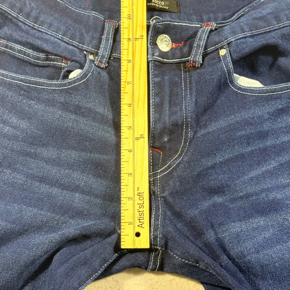 True Religion Rocco Relaxed Skinny Jeans Mens 30 Indigo Blue Denim Stretch - Picture 9 of 16